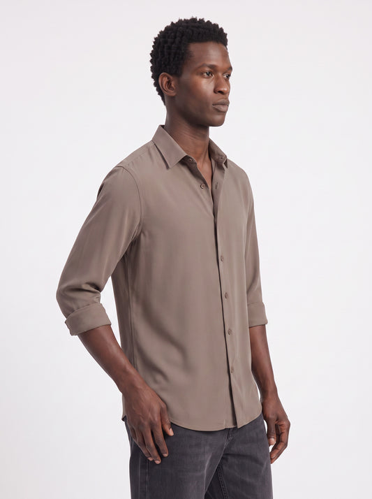 Men's Wrinkle Free 4-Way Stretch Solid Formal Shirt