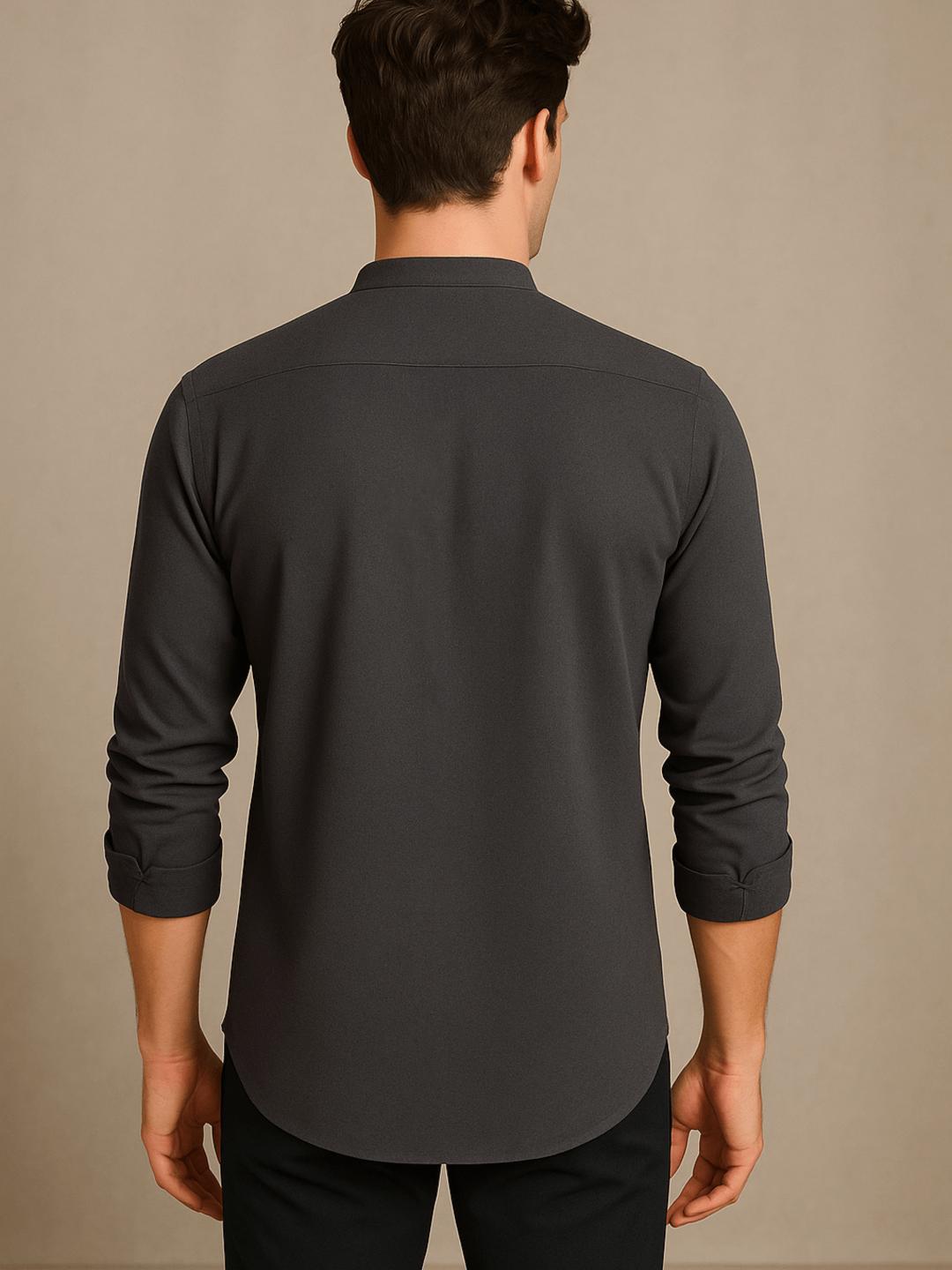 Grey Solid Daily Designer Kurta For Men by HE SPOKE
