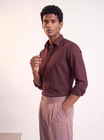 Solid Airy Non-Iron Burgundy Shirt