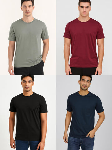 ASSORTED Solid Casual Designer Tee For Men by HE SPOKE