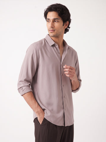 Solid Airy Non-Iron Taupe Shirt