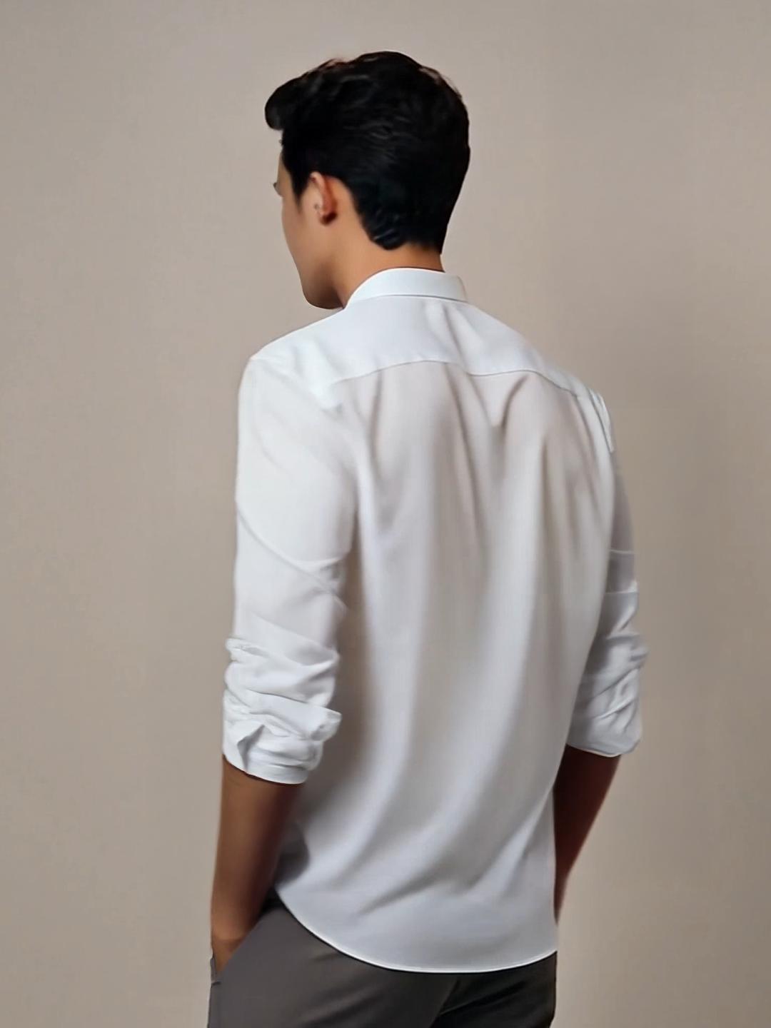 White Geometric Embroidered Casual Designer Shirt For Men by HE SPOKE