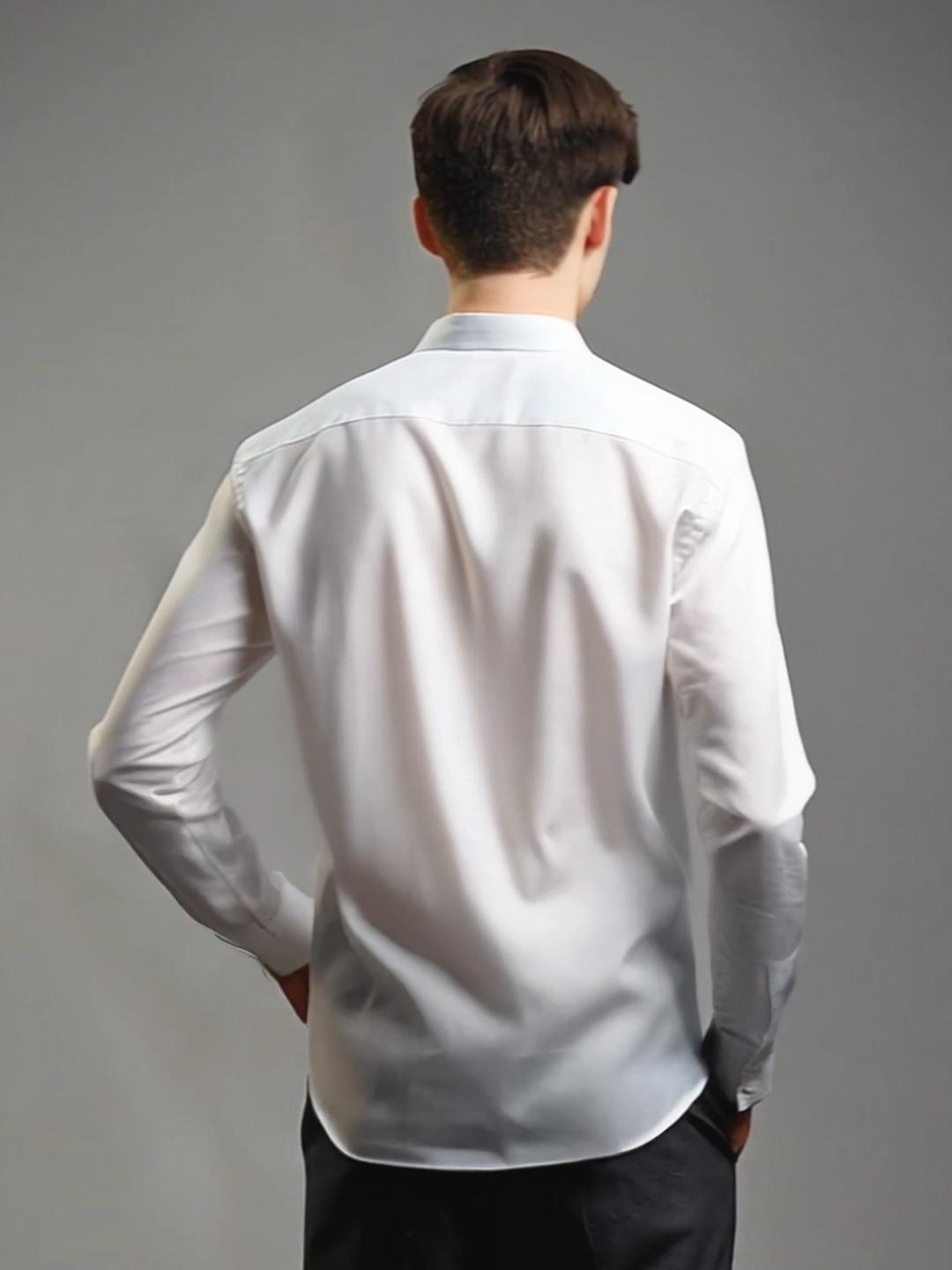 White Geometric Embroidered Casual Designer Shirt For Men by HE SPOKE