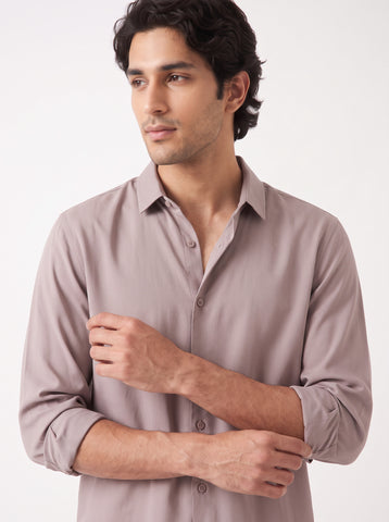 Solid Airy Non-Iron Taupe Shirt
