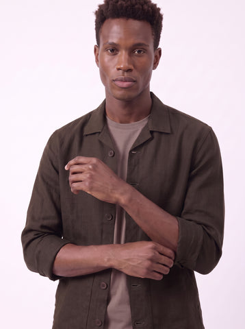 Solid Airy Linen Coffee Shacket