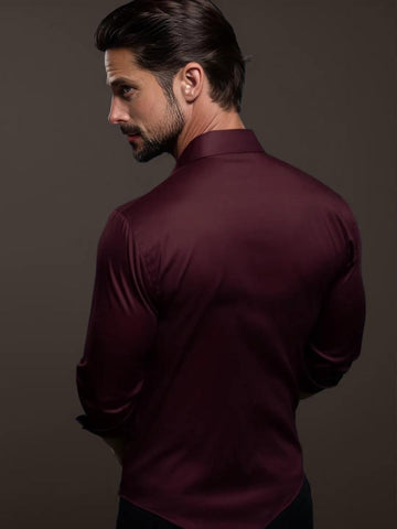 Burgundy Animal Printed Casual Designer Shirt For Men by HE SPOKE