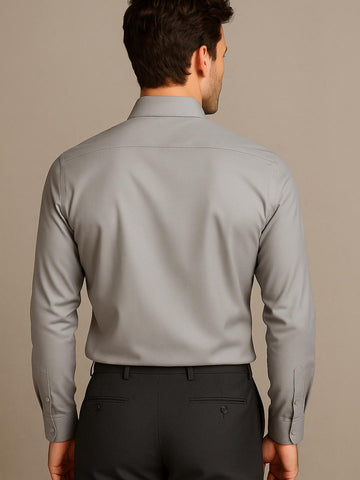 Grey Ethnic Motifs Printed Party Designer Shirt For Men by HE SPOKE