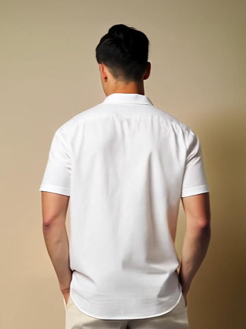 White Printed Casual Designer Shirt For Men by HE SPOKE