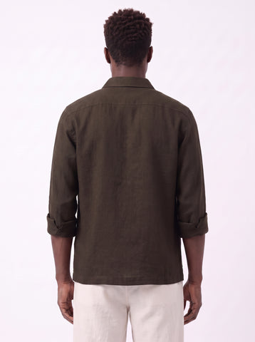 Solid Airy Linen Coffee Shacket