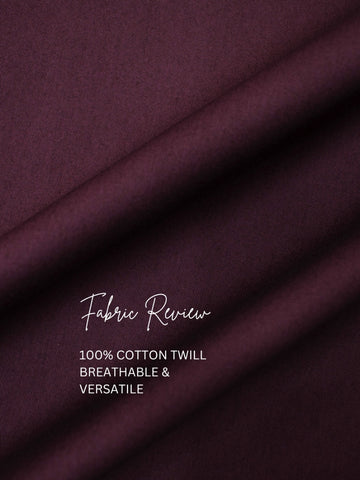 Burgundy Solid Casual Designer Shirt For Men by HE SPOKE