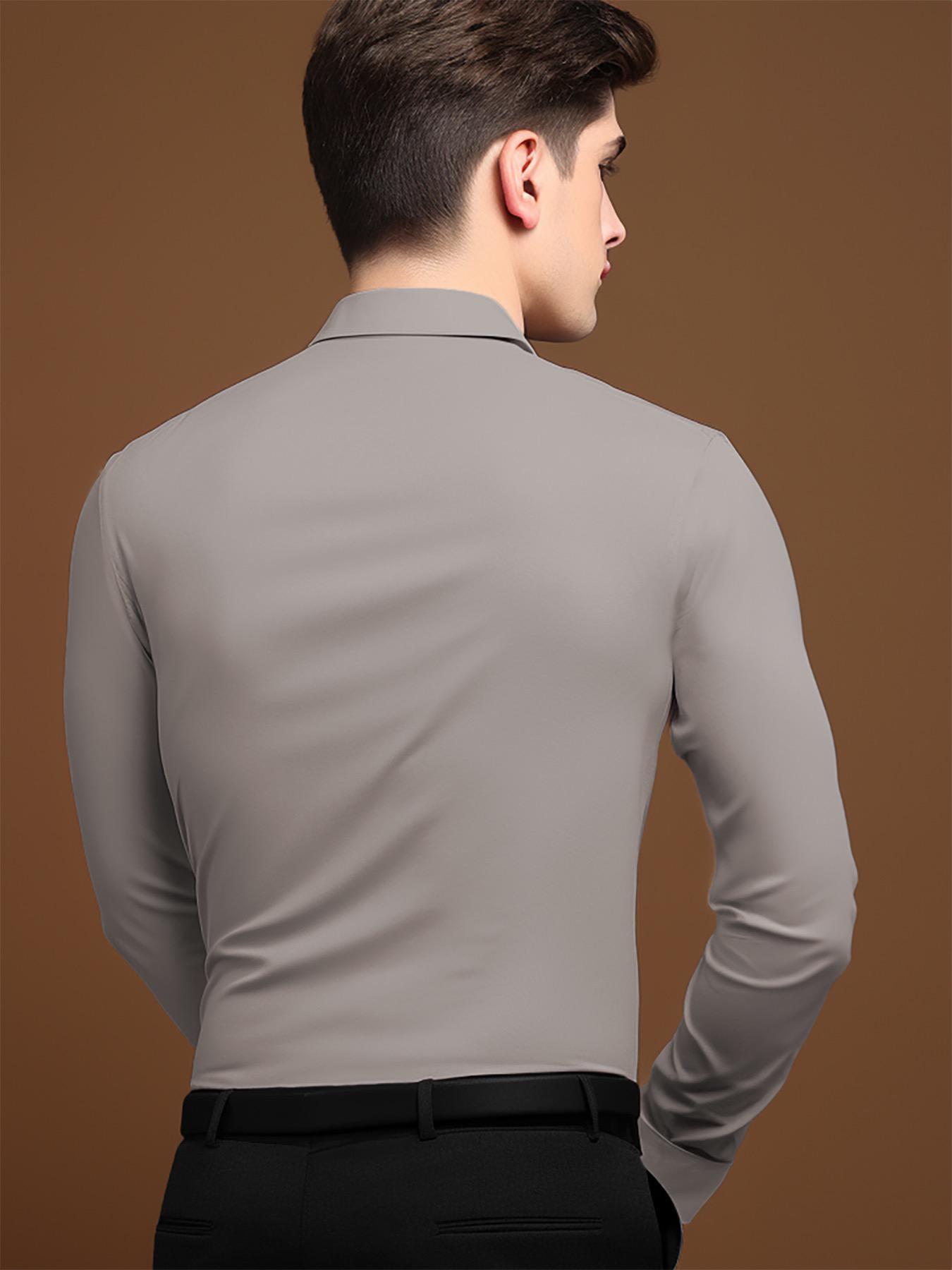 Grey Geometric Embroidered Casual Designer Shirt For Men by HE SPOKE