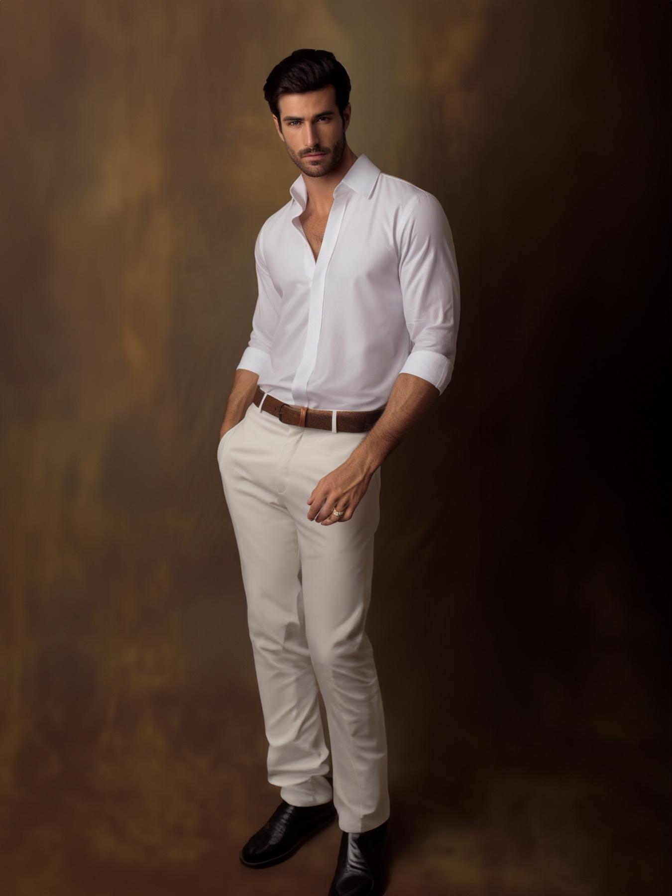 White Solid Formal Designer Shirt For Men by HE SPOKE