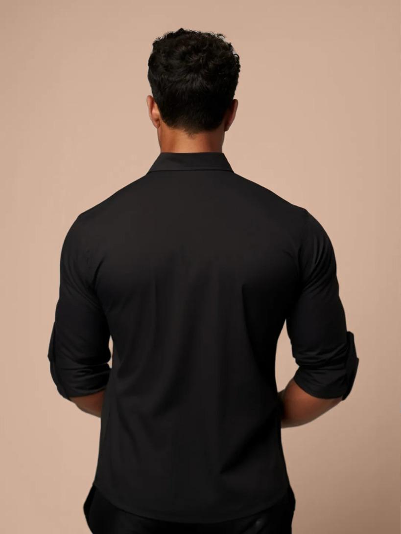 Black Printed Casual Designer Shirt For Men by HE SPOKE