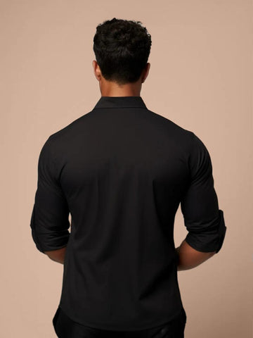 Black Printed Casual Designer Shirt For Men by HE SPOKE