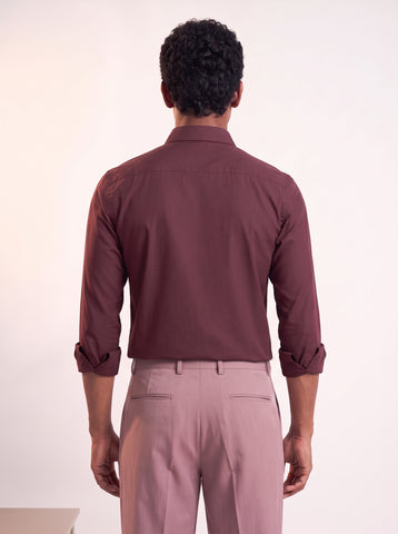 Solid Airy Non-Iron Burgundy Shirt