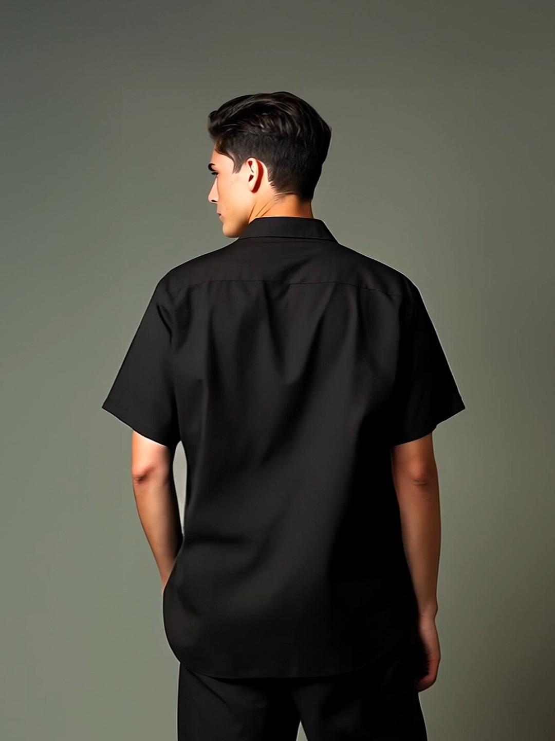 Black Animal Printed Casual Designer Shirt For Men by HE SPOKE