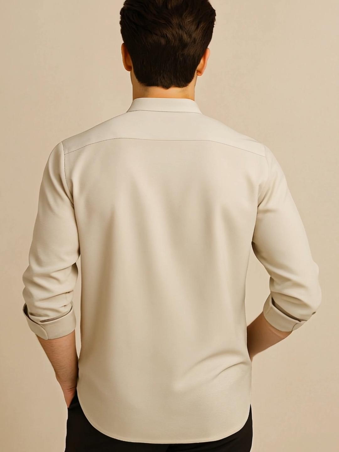 Cream Animal Printed Daily Designer Kurta For Men by HE SPOKE