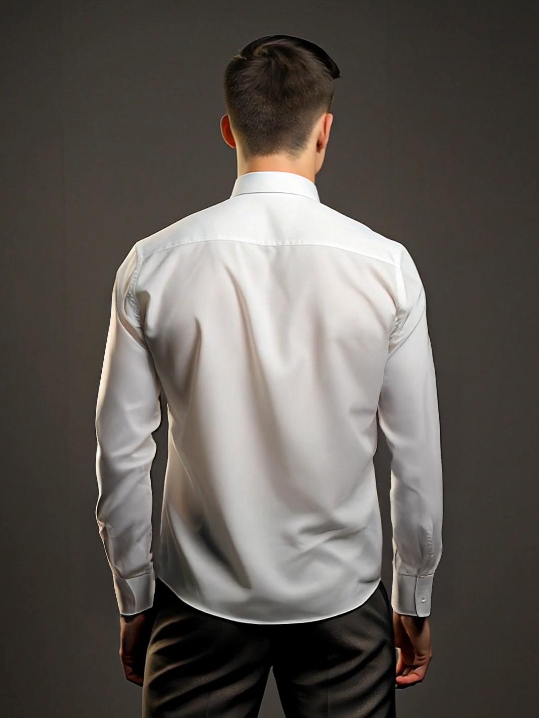 White Geometric Embroidered Party Designer Shirt For Men by HE SPOKE