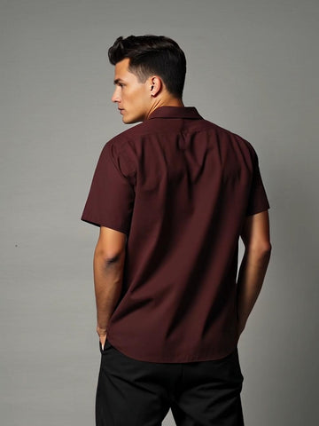 Burgundy Animal Printed Casual Designer Shirt For Men by HE SPOKE