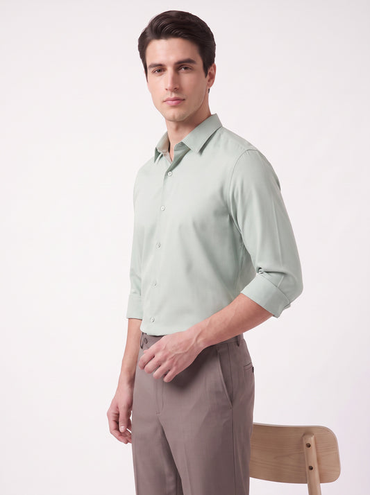Men's  Wrinkle Free 4-Way Stretch Solid Formal Shirt