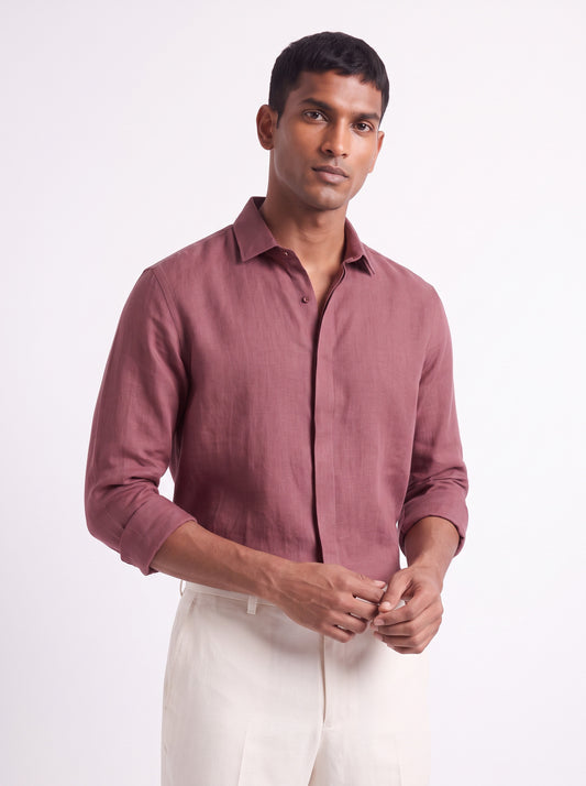 Men's FrenchOnion Solid Breathable Perfume-Finish Shirt