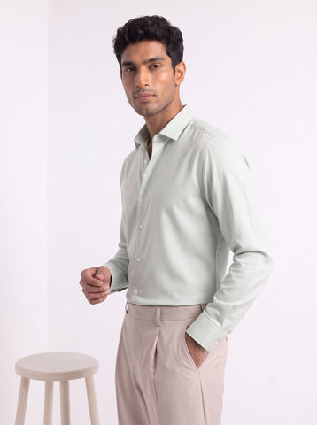 Solid Airy Non-Iron Pastel Green Shirt