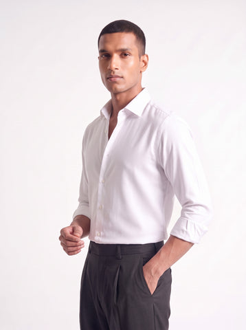 Solid Airy Non-Iron White Shirt
