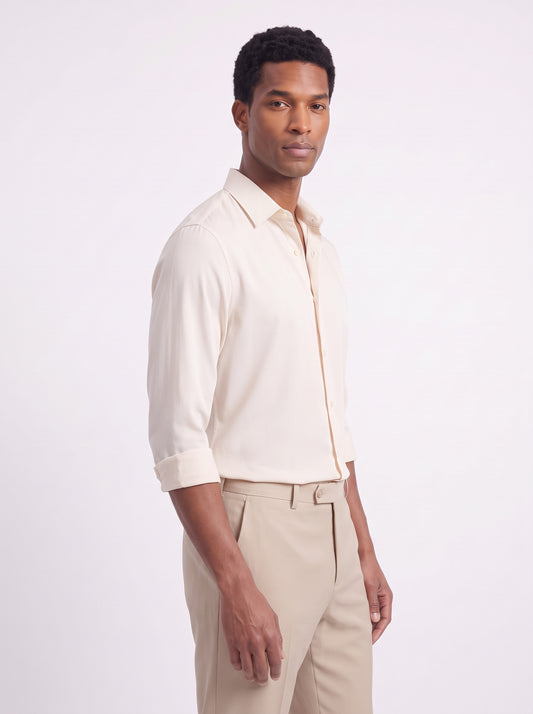 Men's Wrinkle Free 4-Way Stretch Solid Formal Shirt