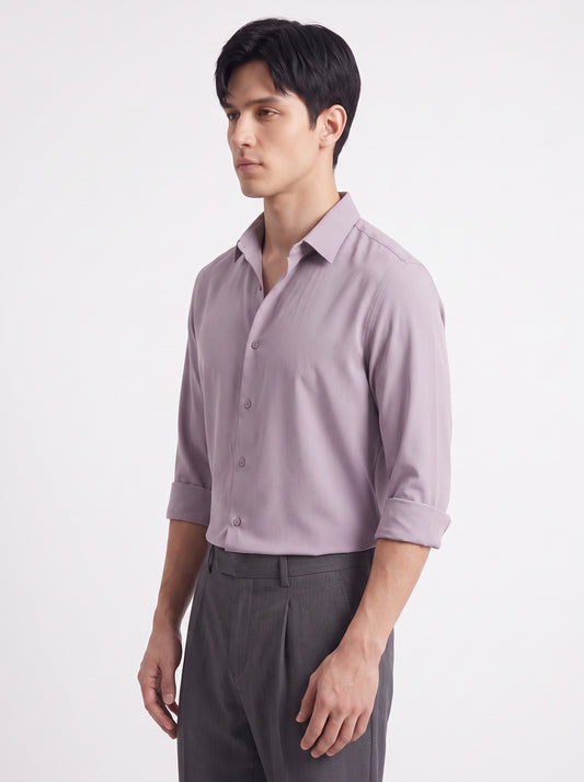 Men's Wrinkle Free 4-Way Stretch Solid Formal Shirt