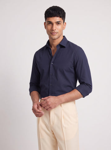 Solid Airy Non-Iron Navy Shirt