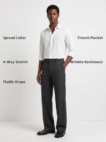 Solid Non-Iron Fluidic White Shirt