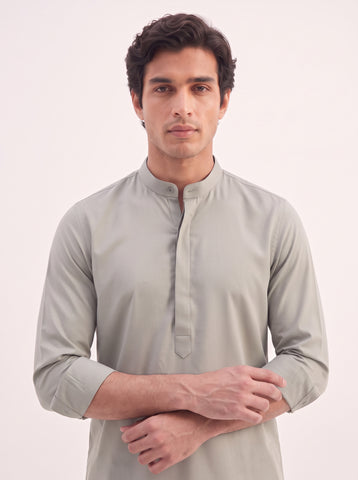 Men's Satin 2-Way Stretch Solid Ethnic Kurta