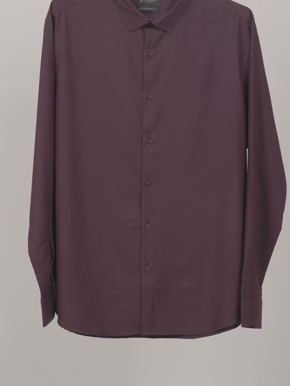 HE SPOKE Men's Burgundy Solid Regular Fit Shirt