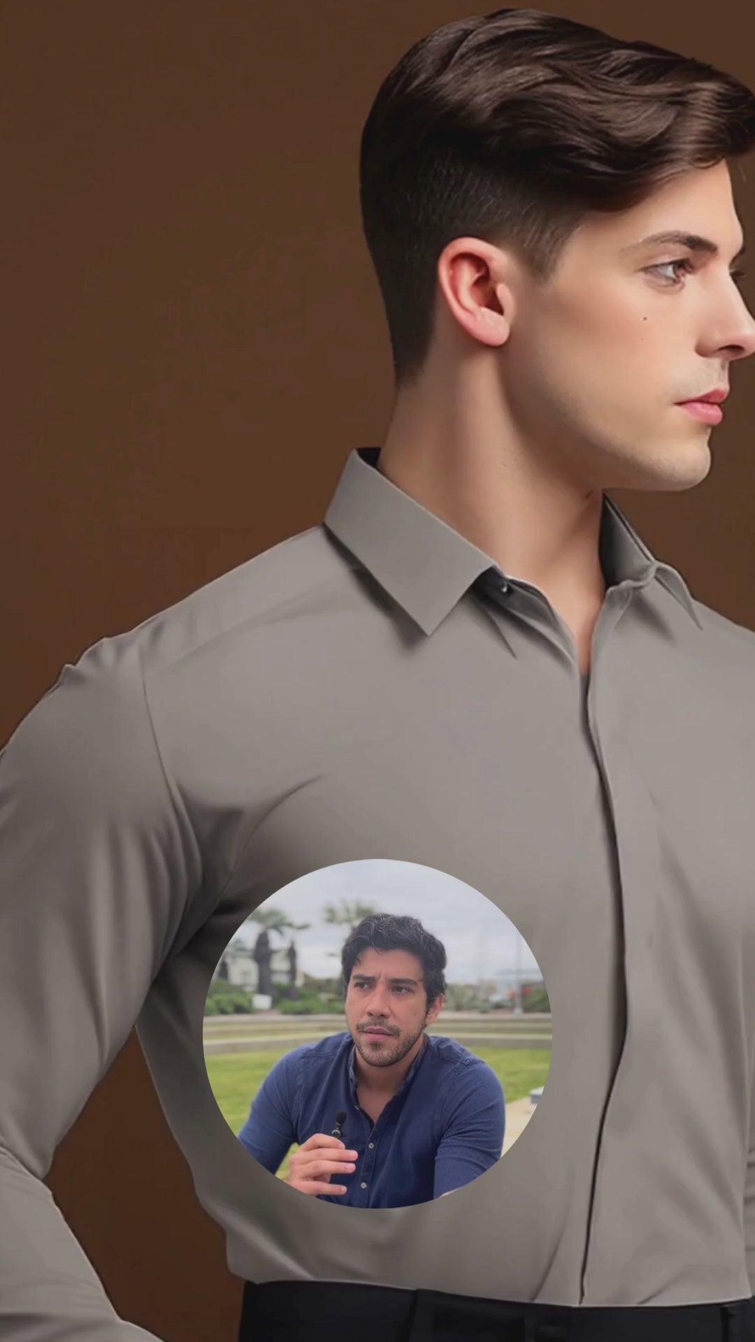 Grey Solid PC Sateen Stretch Formal Shirt