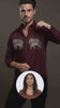 Burgundy Animal Printed PC Sateen Stretch Party Shirt