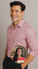 Pink Solid Cotton Twill Smart Casual Shirt