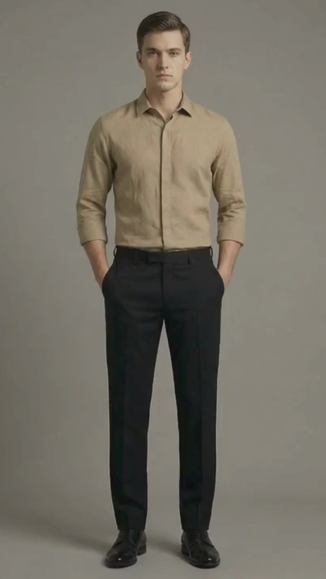 FreshAura: Perfume Finish Cotton Linen Solid Formal Shirt