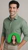 Green Solid Cotton Twill Smart Casual Shirt