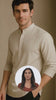Cream Solid PC Sateen Stretch Everyday Kurta