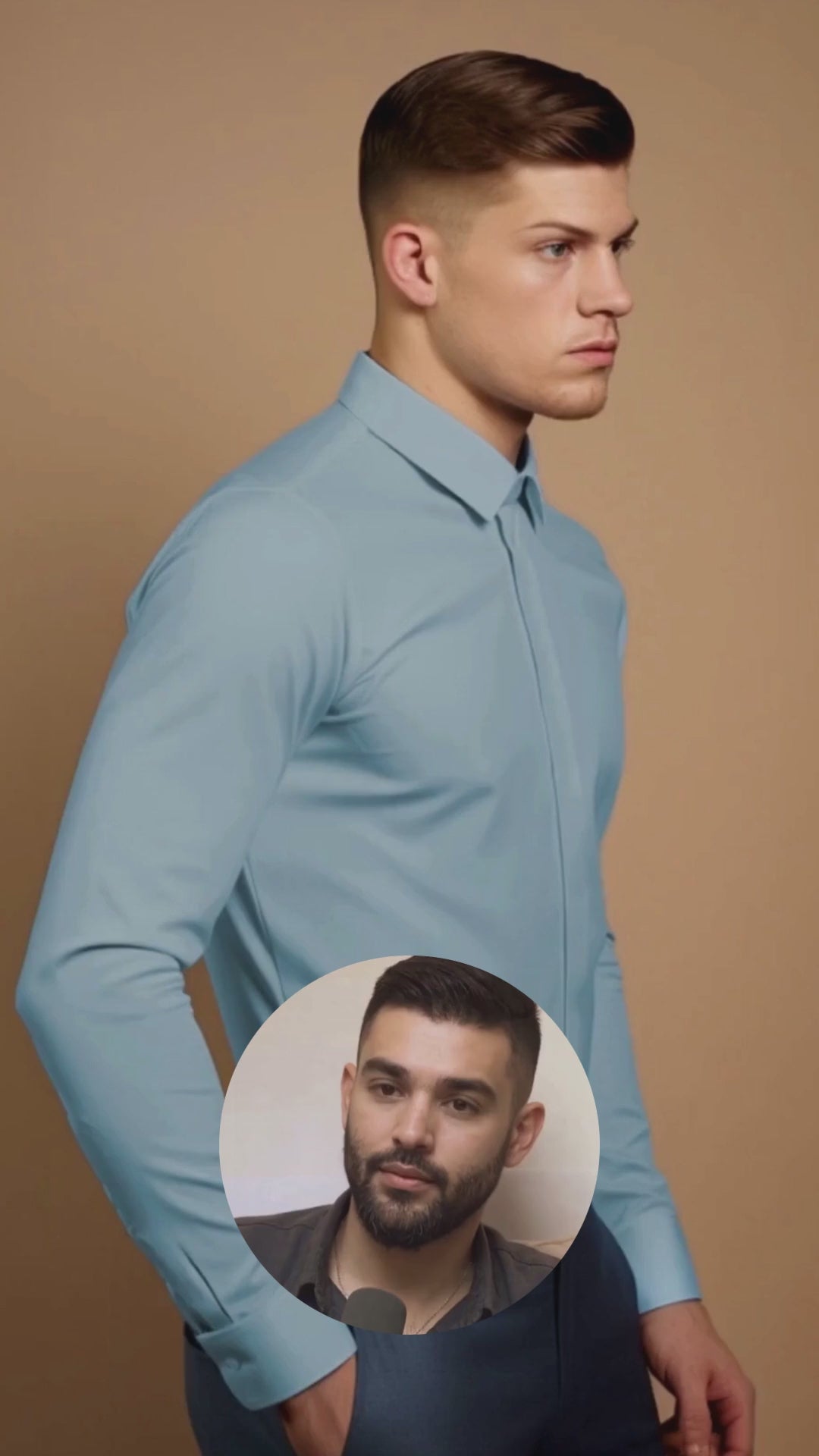 Blue Solid PC Sateen Stretch Formal Shirt