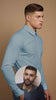Blue Solid PC Sateen Stretch Formal Shirt