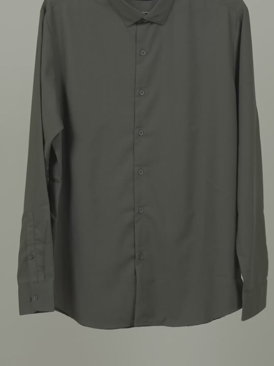 HE SPOKE Men's Olive Solid Regular Fit Shirt