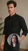 Black Solid PC Sateen Stretch Everyday Kurta