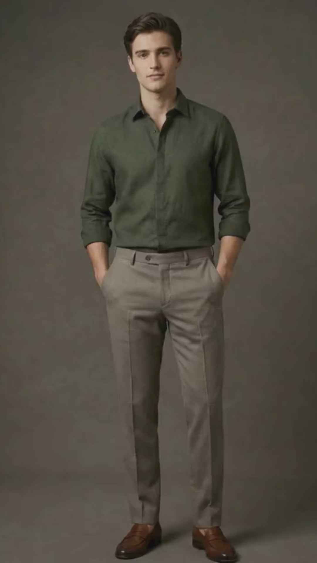 FreshAura: Perfume Finish Cotton Linen Solid Formal Shirt