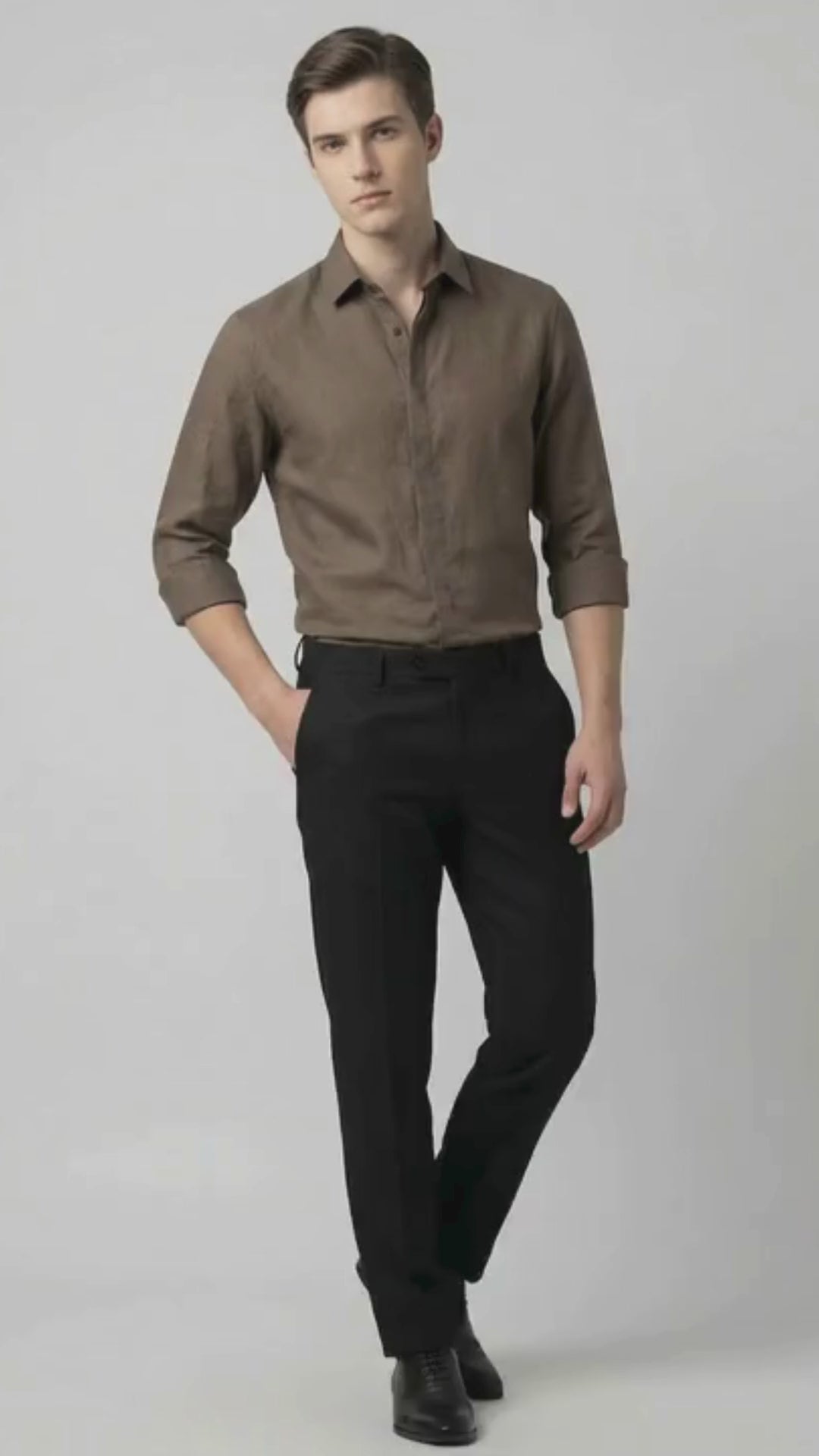 FreshAura: Perfume Finish Cotton Linen Solid Formal Shirt