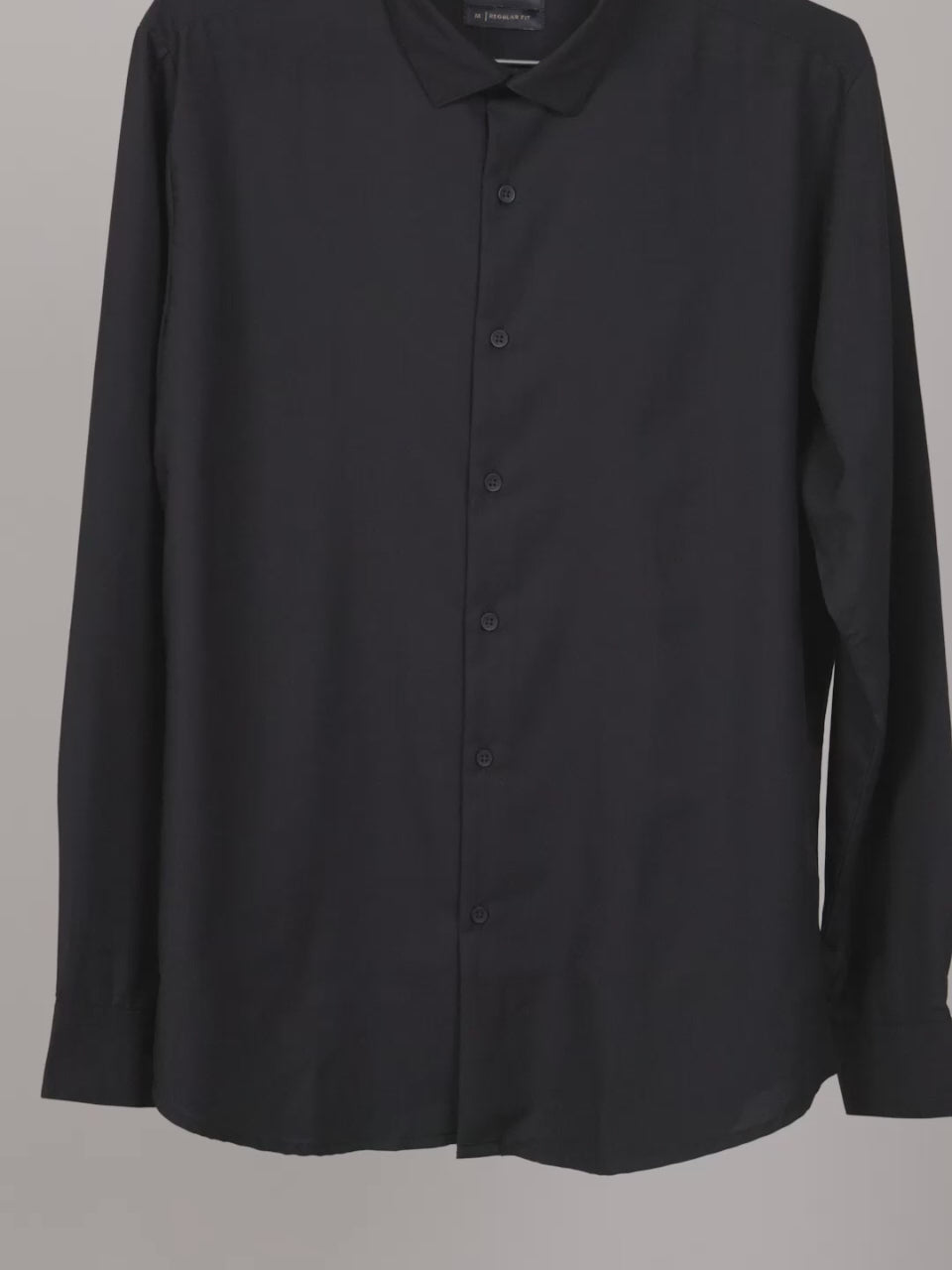 HE SPOKE Men's Black Solid Regular Fit Shirt