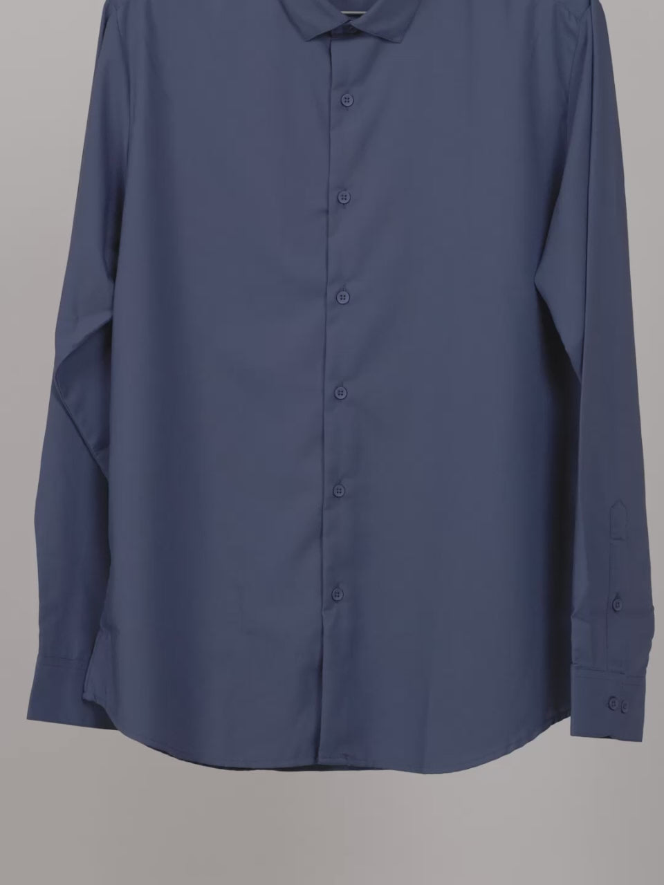 HE SPOKE Men's Indigo Blue Solid Regular Fit Shirt