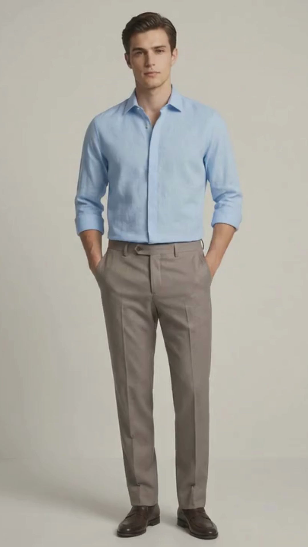 FreshAura: Perfume Finish Cotton Linen Solid Formal Shirt