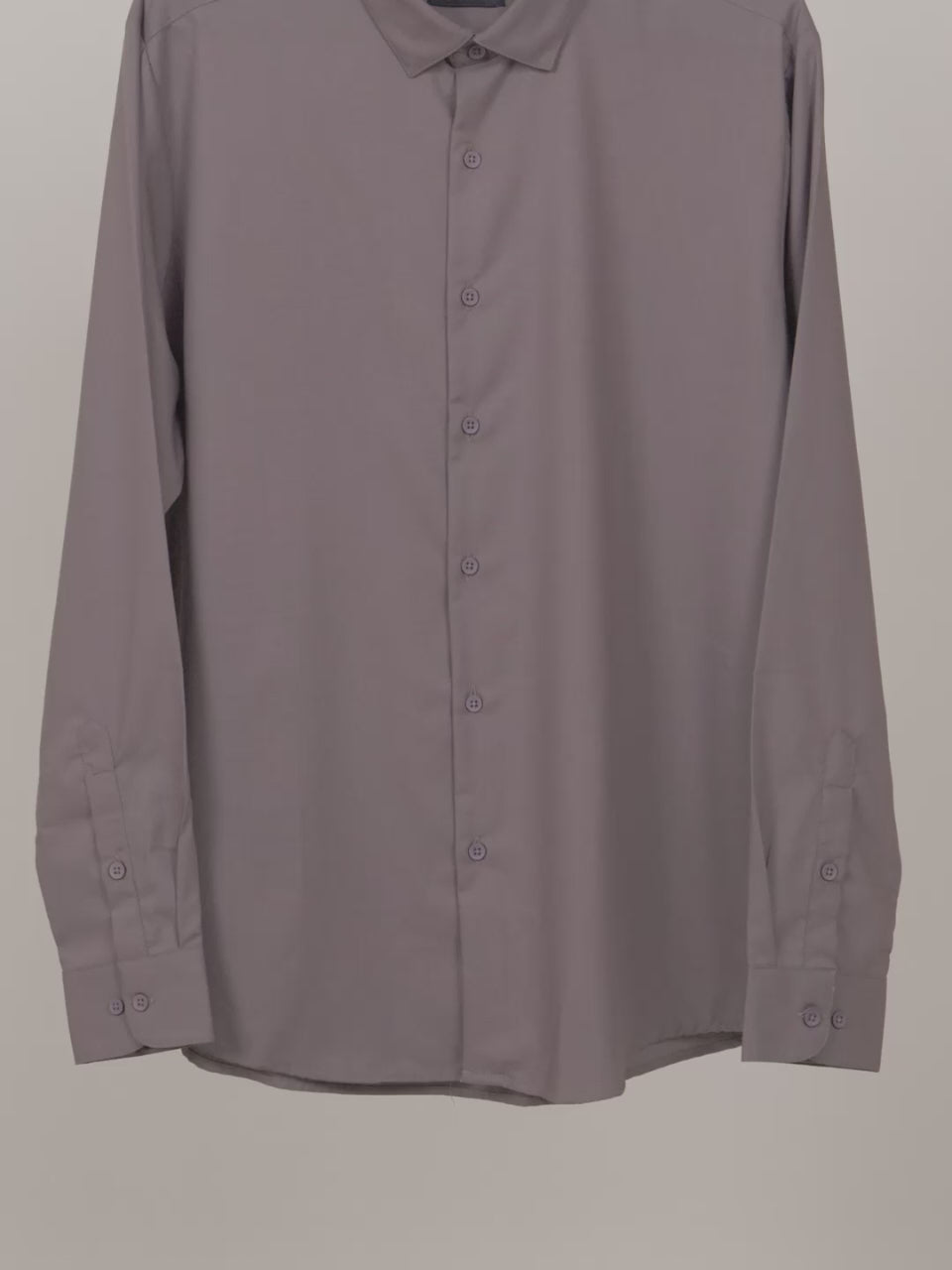 HE SPOKE Men's Mud Grey Solid Regular Fit Shirt