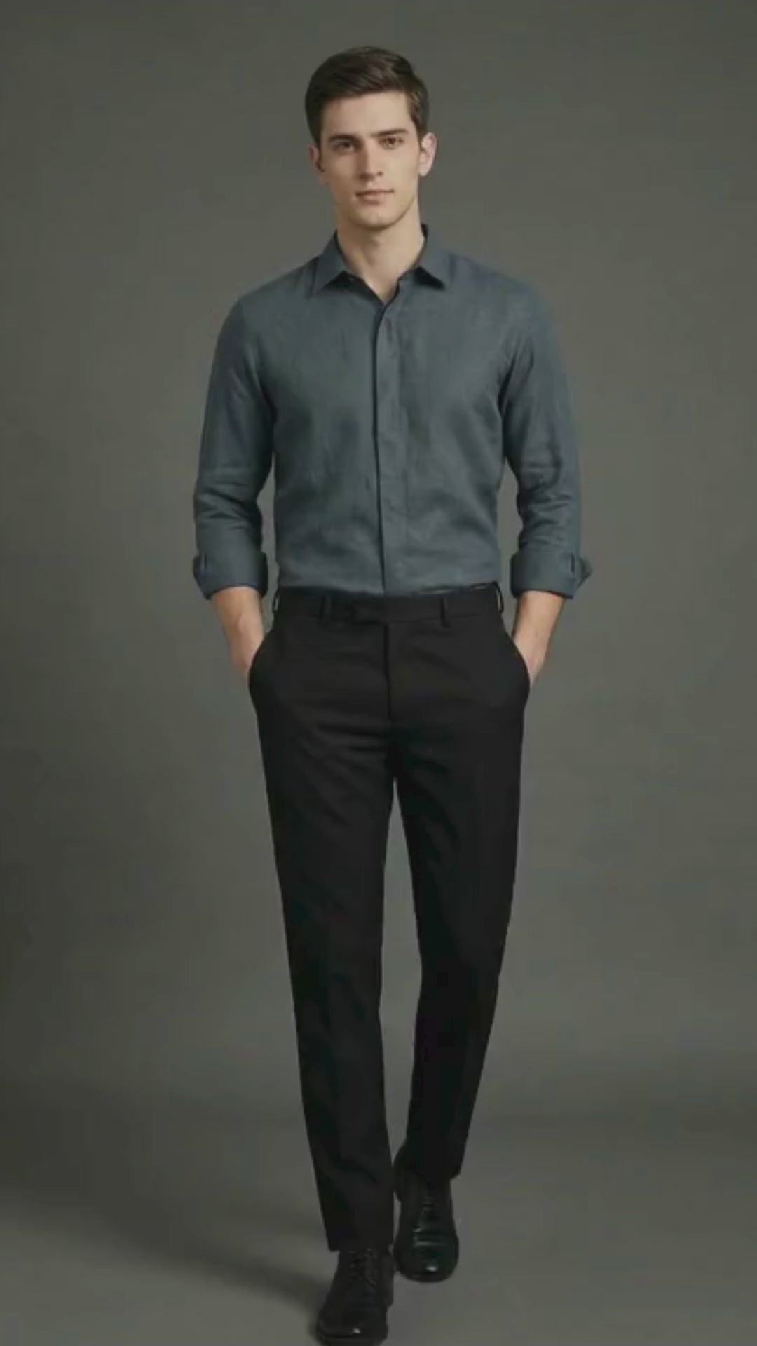 FreshAura: Perfume Finish Cotton Linen Solid Formal Shirt